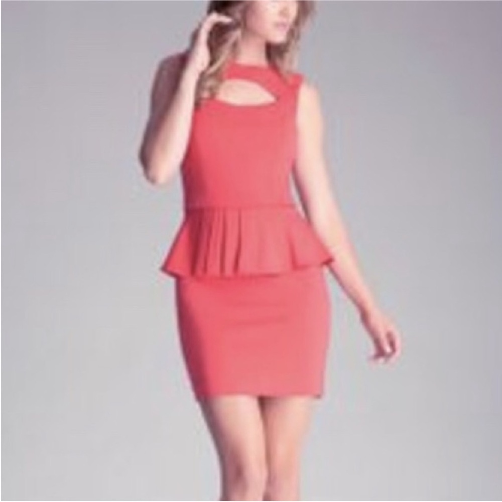 NWT Bebe peplum dress mini cutout XXS party red petite valentines dress date
